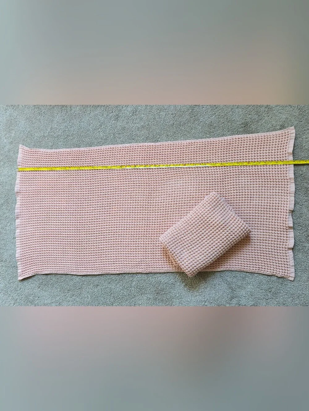 Set of 2 Casaluna Waffle Towels 30x60 Inches 26x56 Clay Pink Cotton